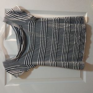 Women's off the shoulder black and white striped shirt